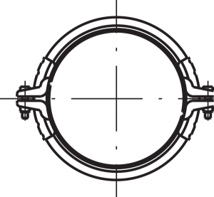 Pull-rings for cast-iron piping, galvanised with seal-0