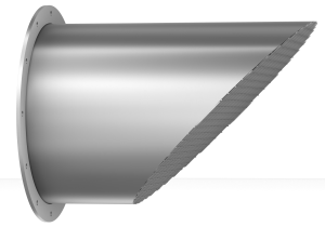 Air outlet pipes 45° with bird-guard, with loose flange-0