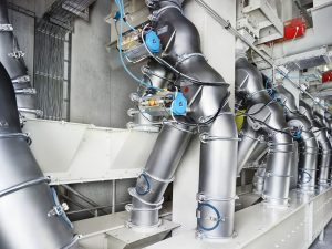 Pipesystem conveying bulk goods